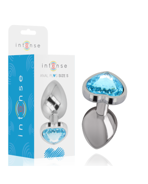 INTENSE - PLUG ANALE IN METALLO ALLUMINIO CUORE BLU TAGLIA S