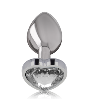 INTENSE - PLUG ANALE IN METALLO ALLUMINIO CON CUORE BIANCO TAGLIA S