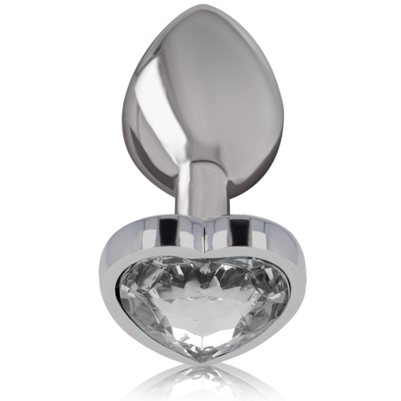 INTENSE - PLUG ANALE IN METALLO ALLUMINIO CON CUORE BIANCO TAGLIA S