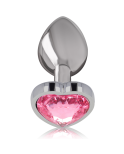 INTENSE - PLUG ANALE IN METALLO ALLUMINIO CUORE ROSA TAGLIA M