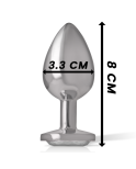 INTENSE - PLUG ANALE IN METALLO ALLUMINIO CUORE BIANCO TAGLIA M