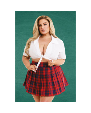 Costume Erotico Teacher’s Pet School Girl Rosso Queen size