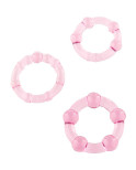 SEVEN CREATIONS - SET DI TRE ANELLI PER PENE ROSA