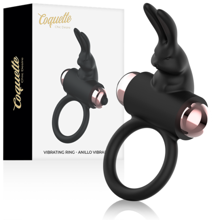 COQUETTE TOYS - ANELLO DA CAZZO CON VIBRATORE NERO/ORO