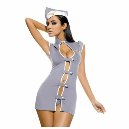 Costume Erotico Obsessive Stewardess Grigio