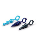 Plug Anale B-Vibe Azzurro 3 Pezzi