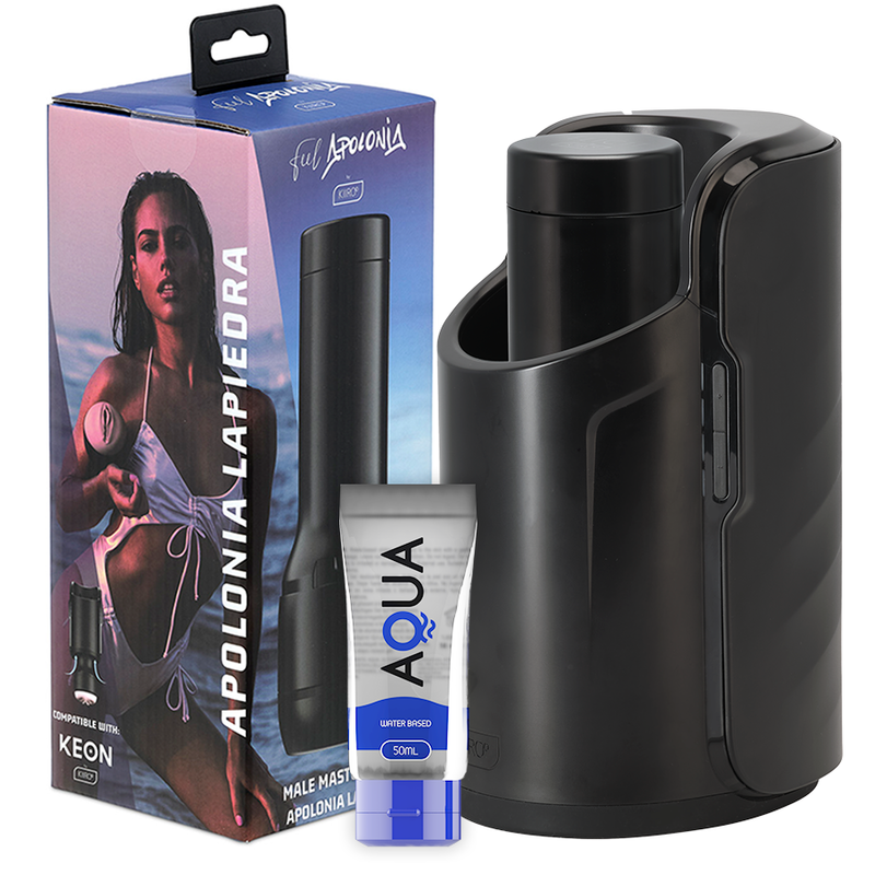 KIIROO - KEON + FEEL STROKER APOLONIA LAPIEDRA + LUBRIFICANTE AQUA QUALIT 50 ML