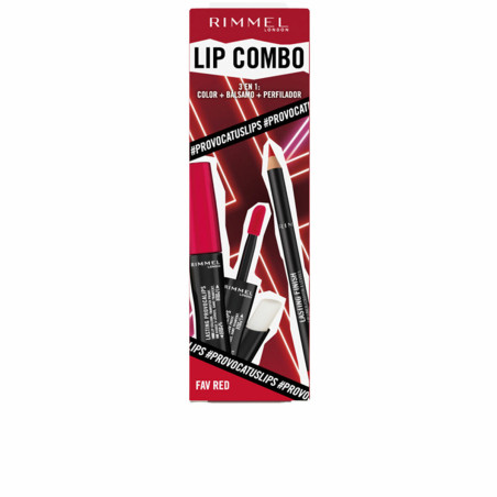 Set da Trucco Rimmel London Lip Combo 3 Pezzi Fav Red