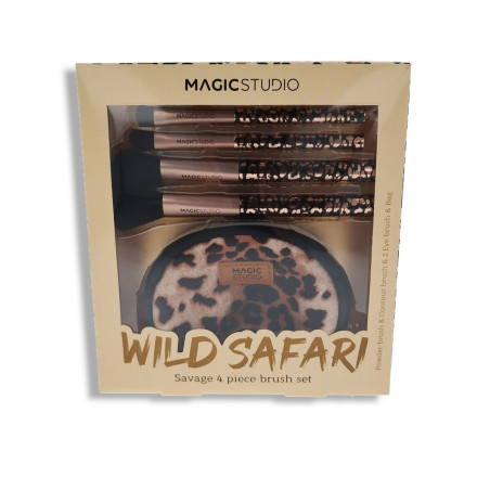 Set di Pennelli per il Trucco Magic Studio Wild Safari Savage 4 Pezzi