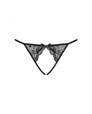 Mutandina Obsessive Miamor crotchless panties L/XL Nero Pizzo