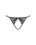 Mutandina Obsessive Miamor crotchless panties L/XL Nero Pizzo