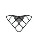 Mutandina Obsessive Miamor crotchless panties L/XL Nero Pizzo