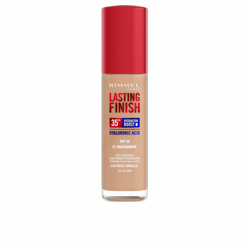 Base per Trucco Fluida Rimmel London Lasting Finish Nº 150 Rose Vanilla Spf 20 30 ml