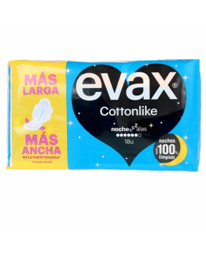 Assorbenti con Ali da Notte Evax Cottonlike (18 uds)