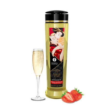 Olio per Massaggio Erotico Shunga 240 ml Champagne alla Fragola