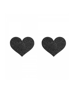 Copricapezzoli Flash Heart Black Bijoux Indiscrets 155 Nero