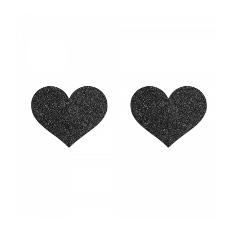 Copricapezzoli Flash Heart Black Bijoux Indiscrets 155 Nero