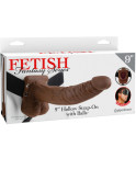 FETISH FANTASY SERIES - SERIES 9 HOLLOW STRAP-ON CON SFERE 22.9CM MARRONE