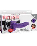 FETISH FANTASY SERIES - SERIES 7 HOLLOW STRAP-ON VIBRANTE CON SFERE 17.8CM VIOLA