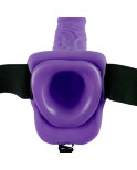 FETISH FANTASY SERIES - SERIES 7 HOLLOW STRAP-ON VIBRANTE CON SFERE 17.8CM VIOLA