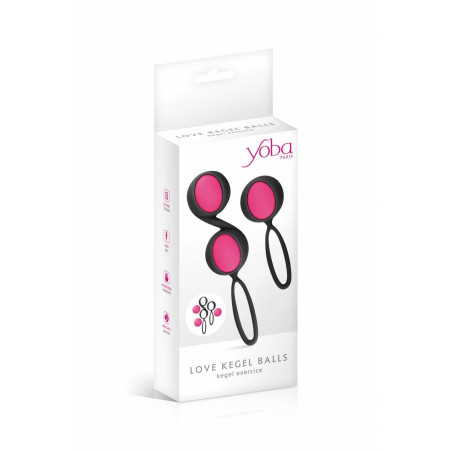 Kit d'Allenamento Weighted Kegel Yoba Silicone Nero Rosa 2 Pezzi