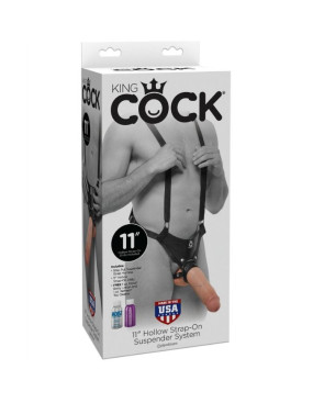 KING COCK - SISTEMA DI REGTATURA HOLLOW STRAP-ON CARNE 28 CM