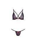 Set di Lingerie Barely Bare Nero (Taglia unica)