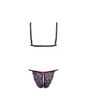 Set di Lingerie Barely Bare Nero (Taglia unica)