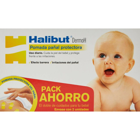 Crema Protettiva per Cambio Pannolino Halibut Dermo H 2 x 45 g Pomata