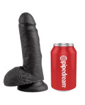 KING COCK - 7 DILDO NERO CON SFERE 17.8 CM