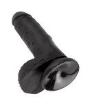 KING COCK - 7 DILDO NERO CON SFERE 17.8 CM