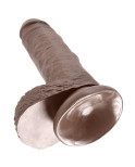 KING COCK - 7 DILDO MARRONE CON SFERE 17.8 CM