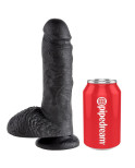 KING COCK - 8 DILDO NERO CON SFERE 20.3 CM