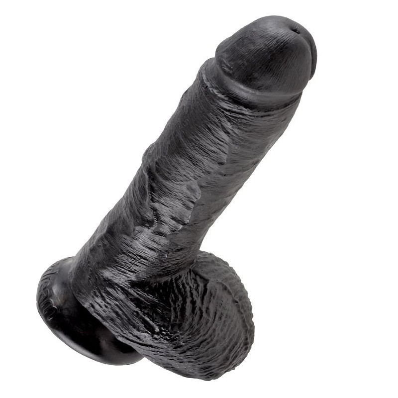 KING COCK - 8 DILDO NERO CON SFERE 20.3 CM