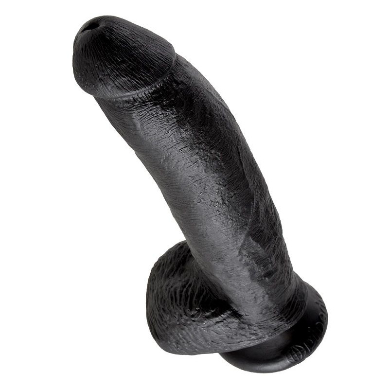 KING COCK - 9 DILDO NERO CON SFERE 22.9 CM