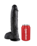 KING COCK - 10 DILDO NERO CON SFERE 25.4 CM