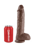 KING COCK - 10 DILDO MARRONE CON SFERE 25.4 CM