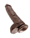 KING COCK - 10 DILDO MARRONE CON SFERE 25.4 CM