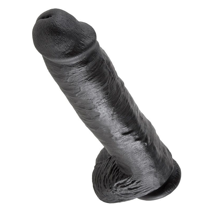 KING COCK - 11 DILDO NERO CON SFERE 28 CM