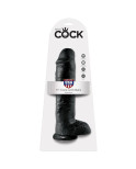 KING COCK - 11 DILDO NERO CON SFERE 28 CM