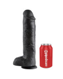 KING COCK - 11 DILDO NERO CON SFERE 28 CM