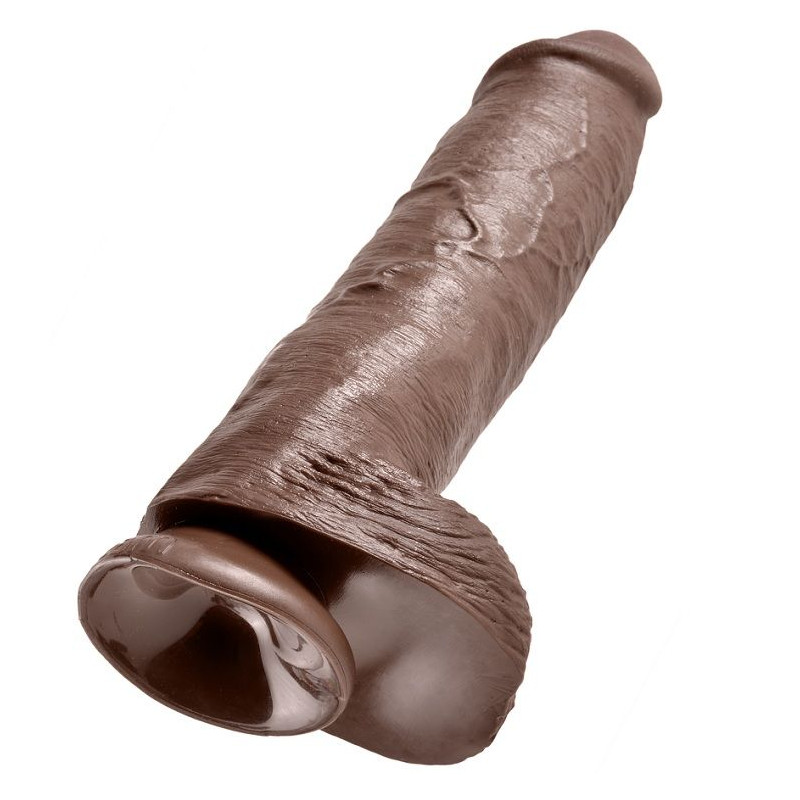 KING COCK - 11 DILDO MARRONE CON SFERE 28 CM