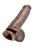 KING COCK - 11 DILDO MARRONE CON SFERE 28 CM