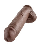 KING COCK - 11 DILDO MARRONE CON SFERE 28 CM