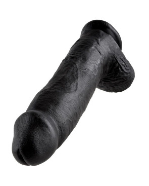 KING COCK - 12 DILDO NERO CON SFERE 30.48 CM