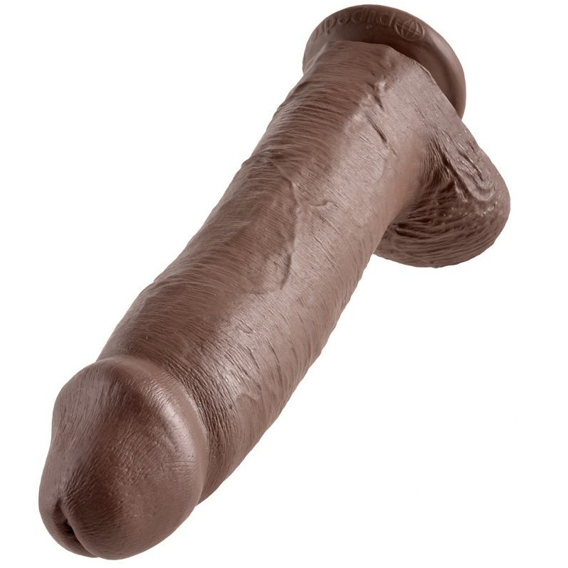 KING COCK - 12 DILDO MARRONE CON SFERE 30.48 CM