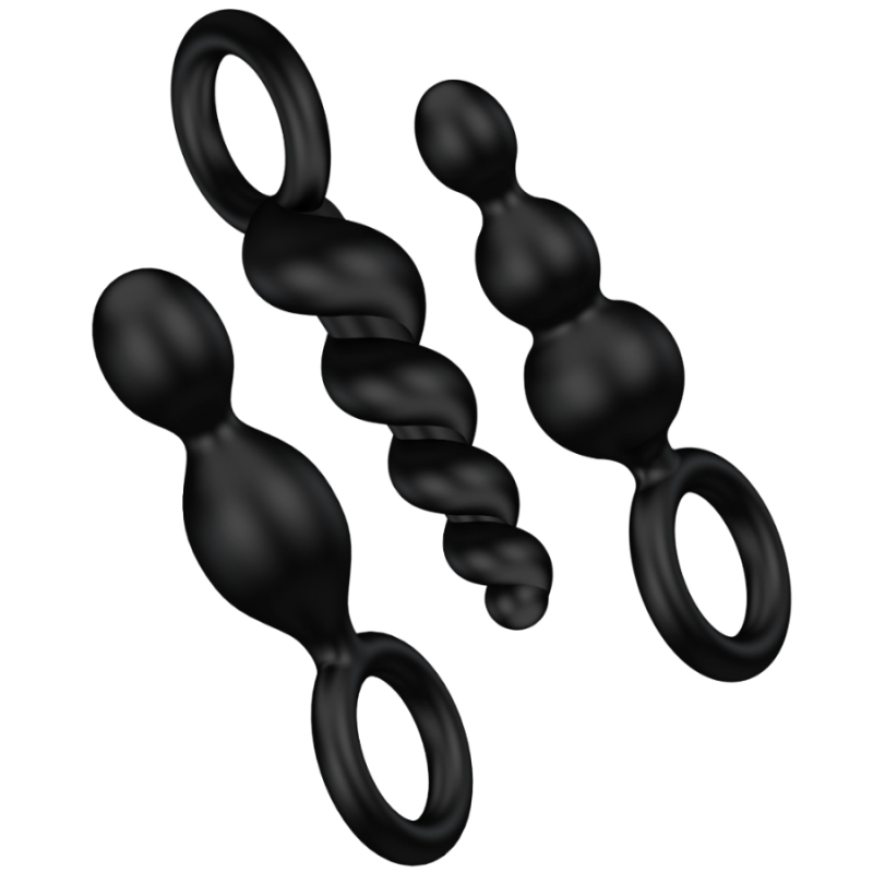 SATISFYER - SET 3 PZ TAPPI ANAL NERO