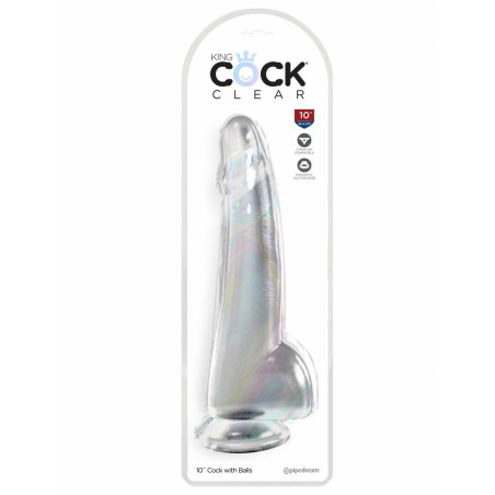 Dildo Realistico Pipedream King Cock Clear TPE Trasparente