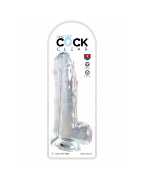 Dildo Realistico Pipedream King Cock Clear TPE Trasparente