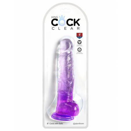 Dildo Realistico Pipedream King Cock Clear TPE Viola